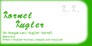 kornel kugler business card